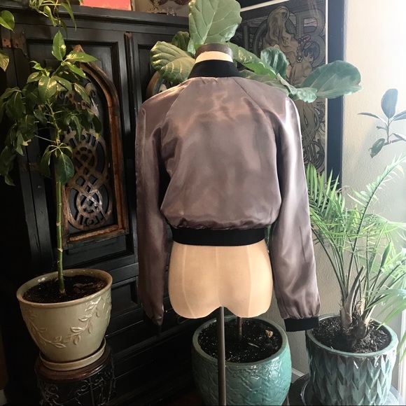 Layla ASOS studded metallic satin bomber jacket - Picture 6 of 8